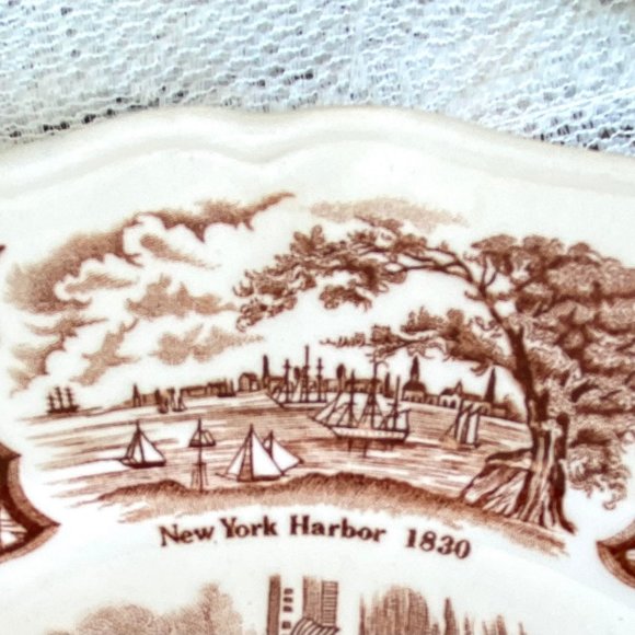 MEAKIN, ALFRED Fair Winds Brown 9" Luncheon/Dinner Plate - Set of 4, Brown Ships - Picture 6 of 7